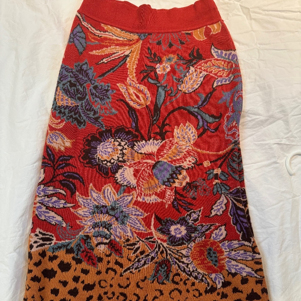 Anthropologie Maeve Delphinia Floral Knit Pencil Skirt